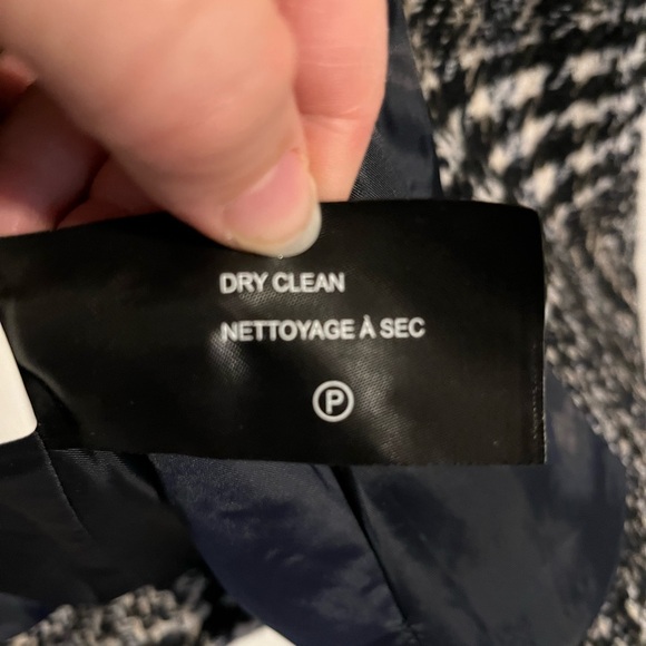 Sam Eldemen black and white Plaid Pea Coat Womens Size XL - Picture 5 of 7